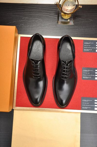 

2019 new men dress shoes designer business office lace-up loafers casual driving shoes luxury men's flat party leather shoes 3 color, Black