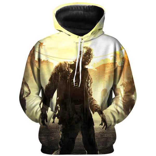 

dying light good quality brand cotton summer winter style cool hoodies & sweatshirts, Black