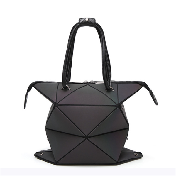 

luminous deformation bag, women's diamond rhombus handbag, laser folding diamond shoulder bag