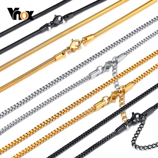 

vnox basic 2ммы round box snake chain neckalce для женщин для мужчин smooth нержавеющей стали comfort fit neck links повседневных венецианск, Golden;silver