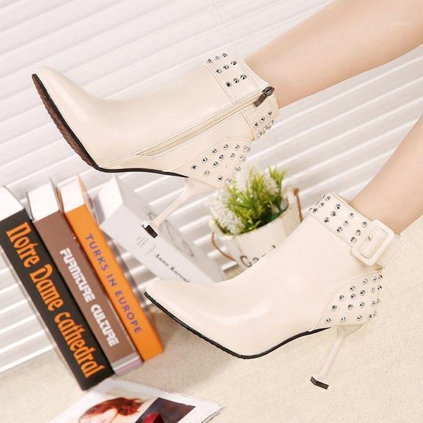 

boots 2021 women's fashion autumn and winter korean version of wine glass with high heels side zipper pointed suede1, Black