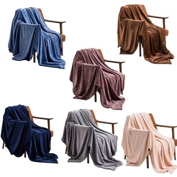 

winter thick flannel throw blanket twin size cozy warm solid color bedding sheet 449c1