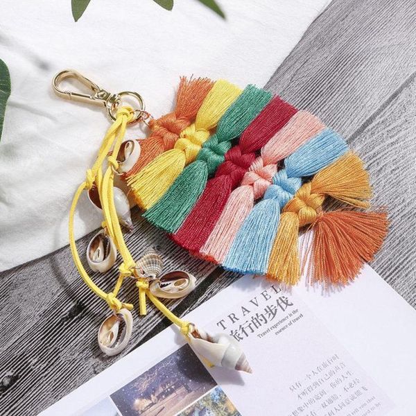 

1pc new style bohemia leaf tassel fringed diy jewelry garments bag decorative accessories key chain pendant craft cotton tassels h qylrqg