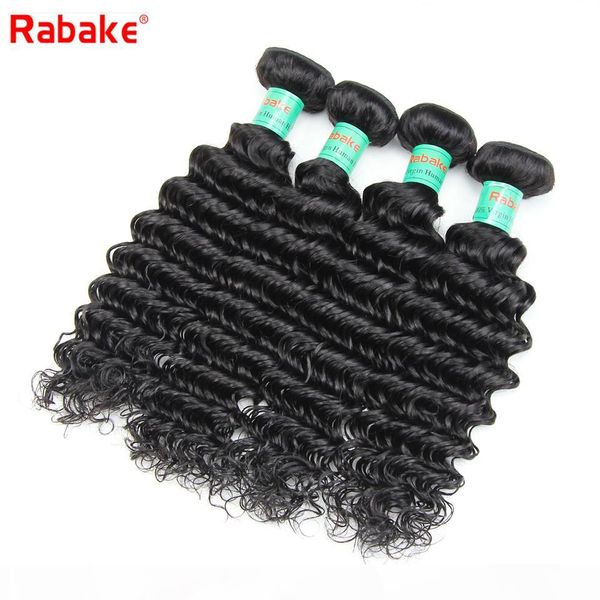 

peruvian deep wave virgin hair weave bundles deals rabake 8a deep wave peruvian unprocessed human hair extensions sew in weave bundles, Black