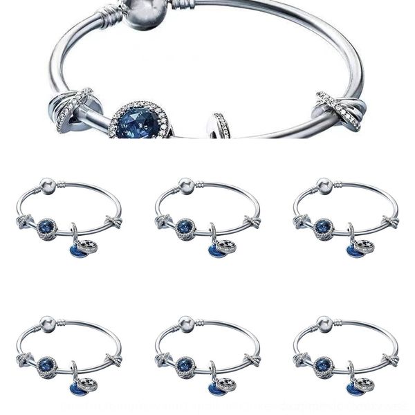 

gj3ol красивые 8zac стерлингового серебра s925 бисера diy женщина diy pandora браслет звезды сказка сердце морской браслет braceletb, Golden;silver