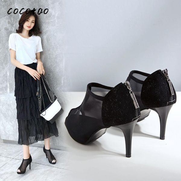 

2020 new foreign trade europe and the united states high-heeled fashion pointed toe shoes fine heels catwalk nightclub, Black