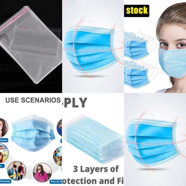 

dust stock protection in 3 mask laye masks disposable face masks elastic ear loop disposab4j89