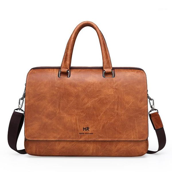 

briefcases 2021 men briefcase bag business leather shoulder messenger bags office handbag for 15 inch lap