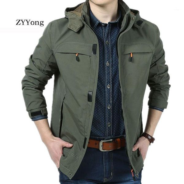 

zyyong spring and autumn mid-length loose quick-drying men's sports casual jacket fashion classic comfortable outdoor men's jack1, Black;brown
