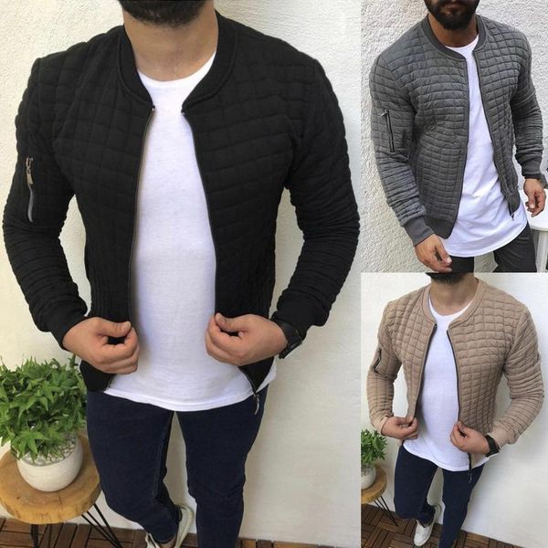 

2020 new jackets parka men quality autumn warm outwear brand slim coats casual jackets mens zipper coat1, Black;brown