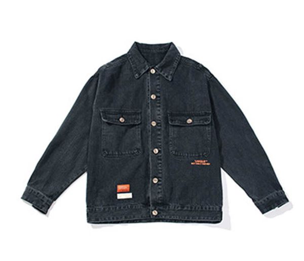 

2020 осень и зима новый модный бренд куртка мужской свободный контраст цвет этикетки джинсовую куртку, Black;brown