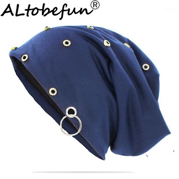 

beanies altobefun fashion women men hat hip hop with rivet casual thick winter bonnet warm brand cap aht1631