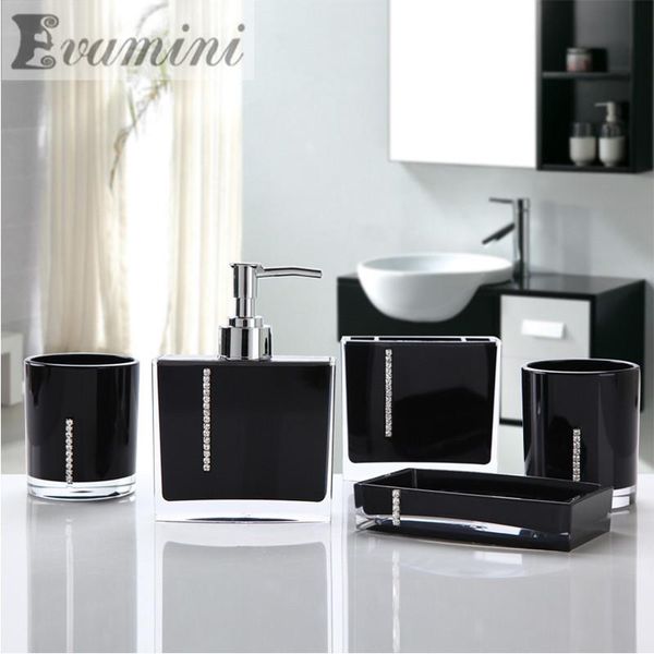 

bath accessory set bathroom 5sets of european simple wedding gift creative suite wash acrylic ware decoration