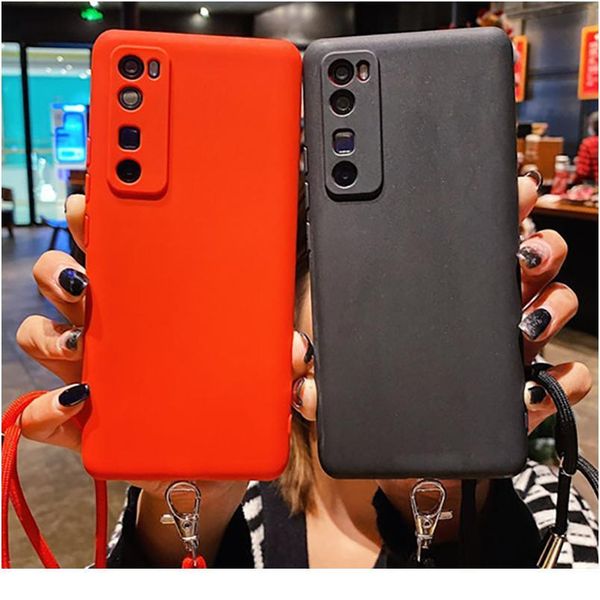 

necklace lanyard shoulder strap cord tpu case for huawei mate 40 pro 30 20 p40 p30 p20 lite p smart p qylvyo