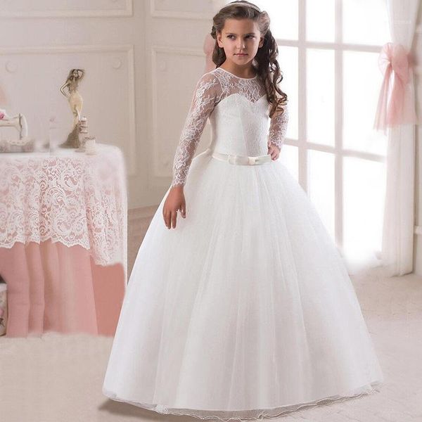 

2019 spring teenage long sleeve christmas dress party prom wedding dress kids dresses for girls costume clothes princess1, Red;yellow