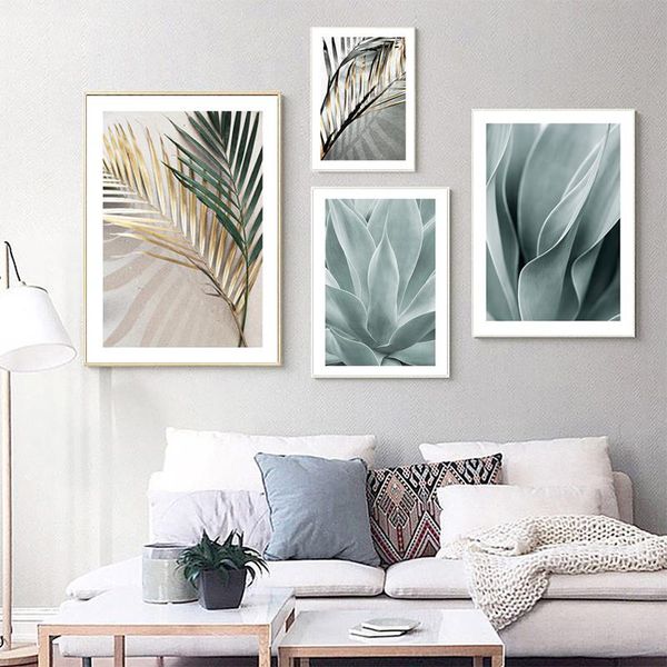 

palm leaves plant art canvas painting aloe botanical posters and prints modular wall pictures for living room home decoration