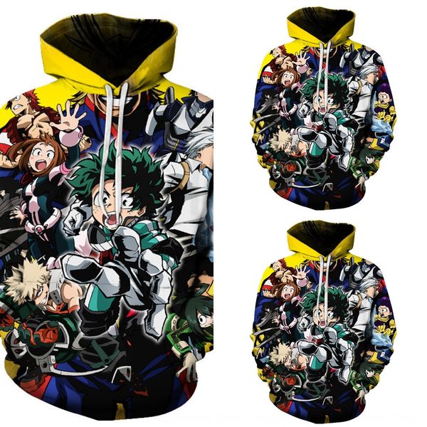 

2019 новый мой герой академии сезона 5 3d напечатан косплей анимация окружающей 2019 новый sweatermy герой академия сезон 5 3d напечатанный, Black