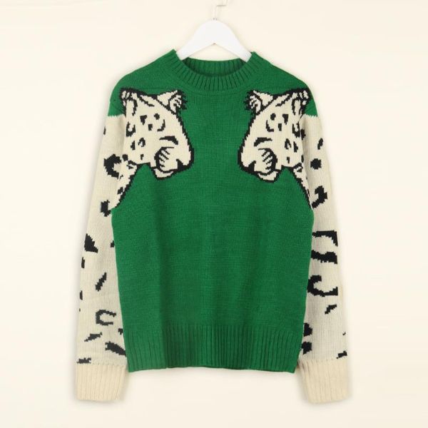 

women's sweaters autumn winter sweater pullover casual fashion arm leopard pattern elastic o-neck top, White;black