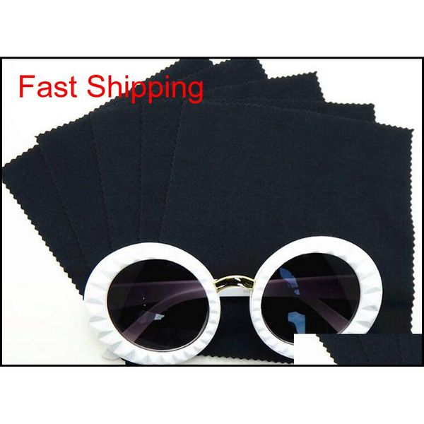 

100pcs/lot 210gsm 14*14cm black microfiber cleaning cloth lens cleaner for eyeglass/camera/phone in zig zag cutting plqbr