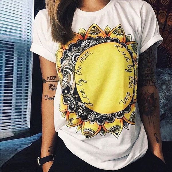 

nwt0q new eye sleeve short printed t-shirt new t-shirt sunflower sunflower eye cotton printed cotton short sleeve 4d7oa, White