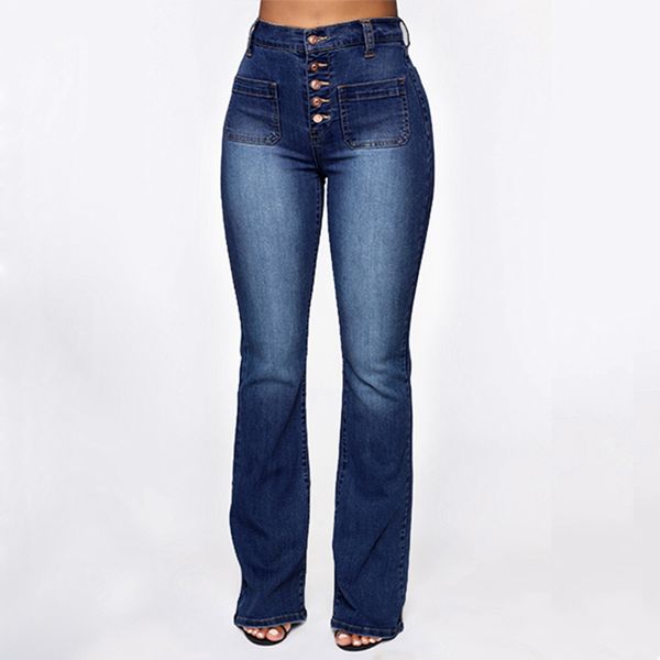 Mulheres lasperais Esticando jeans de cintura alta femme magro jeans negros mulheres calça calça de brim feminino inverno grande tamanho 201029