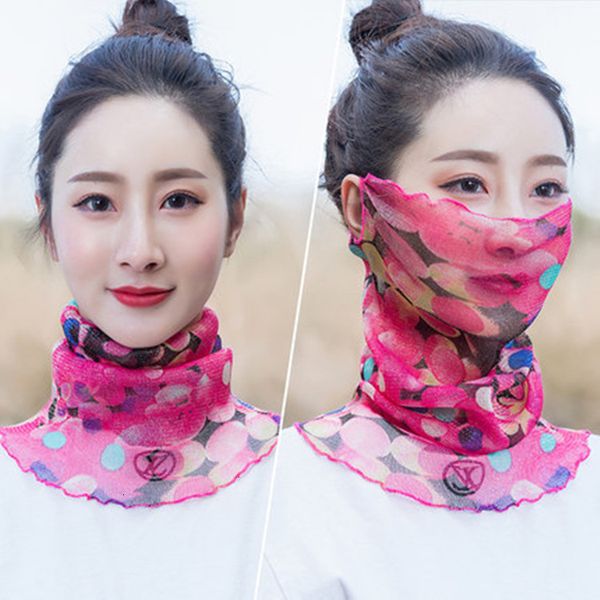 

outdoor women veil windproof half face dust-proof sunshade scarf dust mask ear type party masks t2i5900