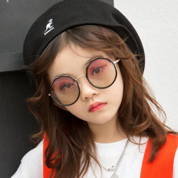 

new fashion children's round frame glasses children's polarized sunglasses wholesale factory 3047 resin polarizers1, White;black