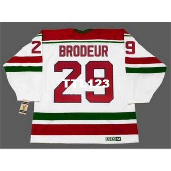 

mens #29 martin brodeur new jersey devils 1992 ccm vintage home hockey jersey or custom any name or number retro jersey, Black
