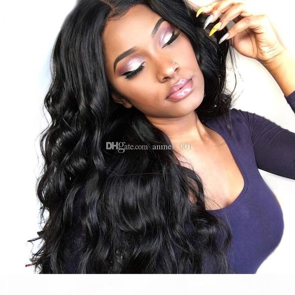 

150% density full density virgin malaysian human hair wig gluess silk full lace wig human hair lace front wig, Black;brown