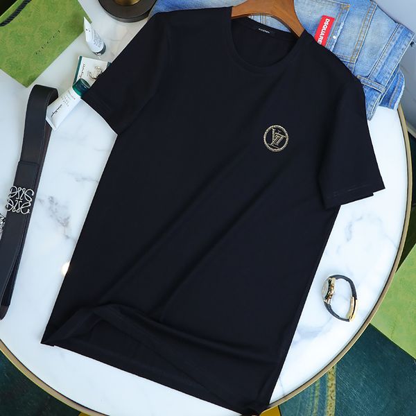 

diamonds short sleeve t-shirt men's fashion ins 2022 summer new band male o-neck tees luxury high-quality comfortable casual man clothe, White;black