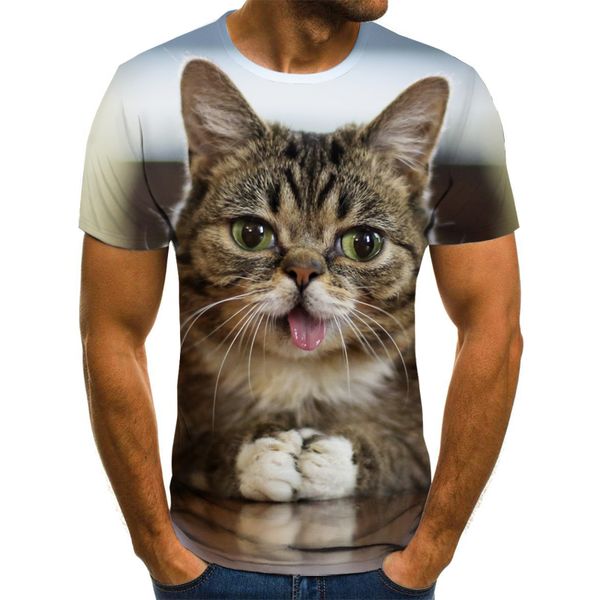 

new cool 3d print two cat streetweart 3d print shirts funny kawaii anime men clothing