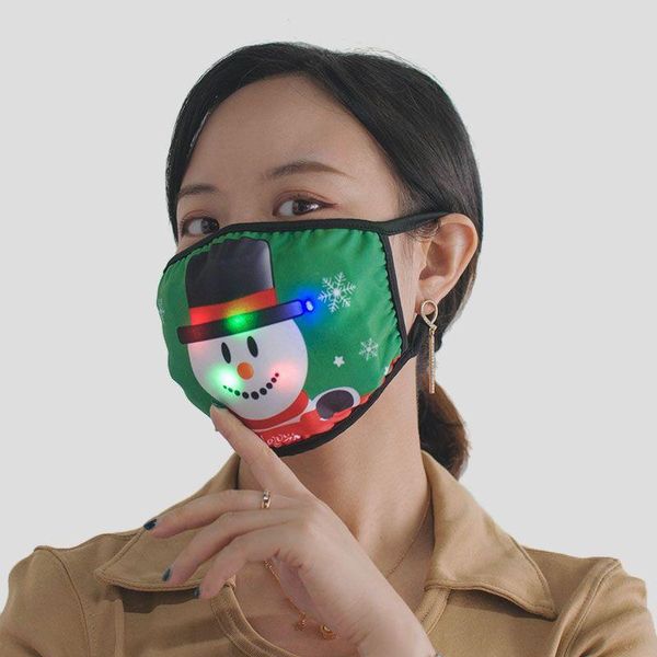 

dhl led mask christmas designer face masks cotton masks christmas decorations mask sunscreen dustproof hanging ear type luminous masks