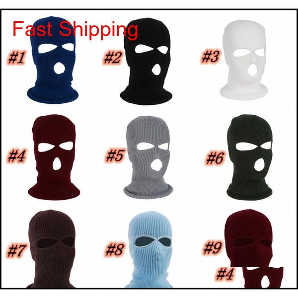 

new fashion knit ski mask hat sports windproof face shield beanie cap snow winter warm cycling mask 16 colors zza1123 kcltf, Black