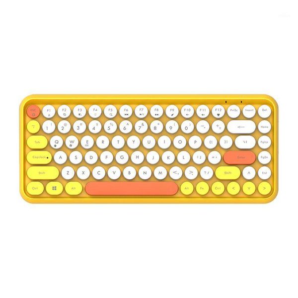 

keyboards 308i wireless bluetooth keyboard round key cap gaming keypad with 84 keys for pc wxta1
