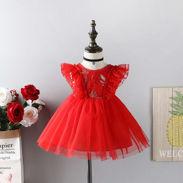 

girl's 1-3 flying summer sve drs children's mh princs skirt 1910, Red;yellow