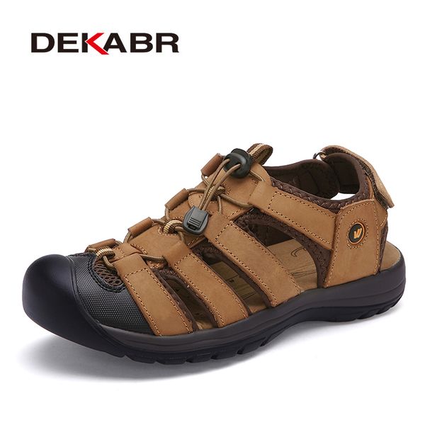 

dekabr summer sandals men's sneakers men slippers flip flops casual shoes beach outdoor breathable sandalias fashion men shoes t200420, Black