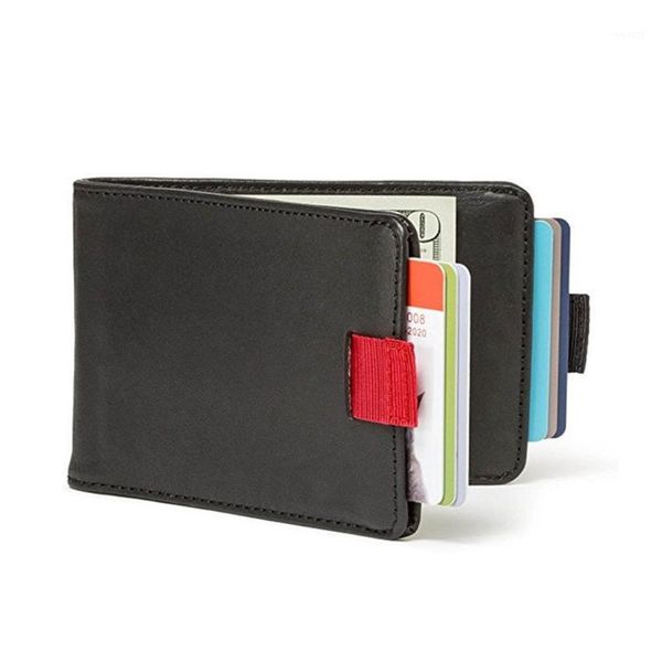 

wallets slim genuines leather minimalist front pocket for men money clip fashion women's multifunctional envelope bag1, Red;black