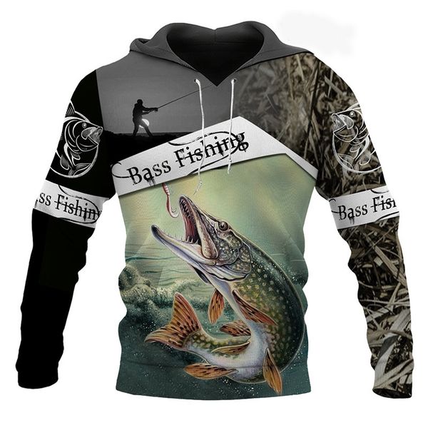 

new fashion animal fishing art sweatshirt harajuku casual hoodies tracksuit funny 3d printed jacket mens clothing womens y201128, Black