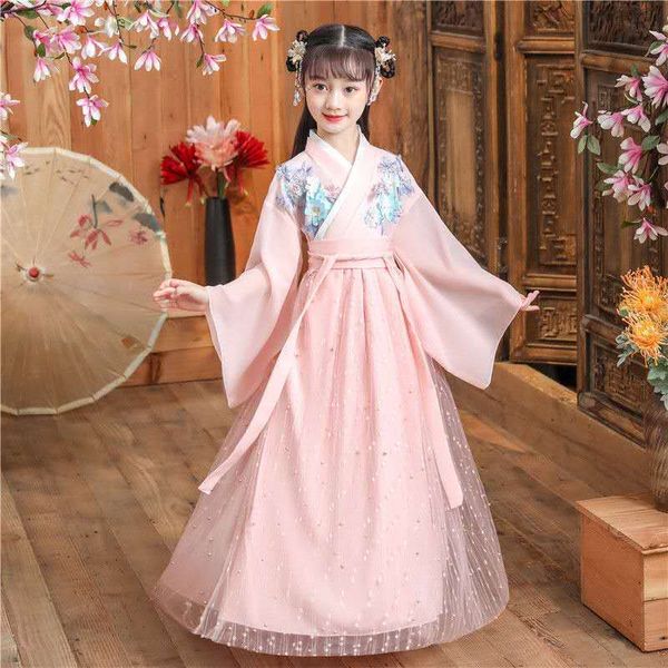 

hanfu boys' sewing clothes, girls' new china new year dresses, green festival suits, girls' traditional clothes, Red
