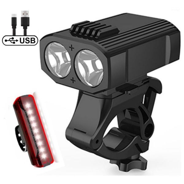 

bike lights mini led light 6000lm 5 modes usb rechargeable bicycle front lamp cycling taillight camping1
