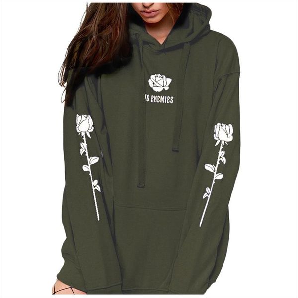 

2020 fashion autumn women print rose sweatshirt stylish long sleeve comfortable soft casual chic pullover blouse 102 10, Black