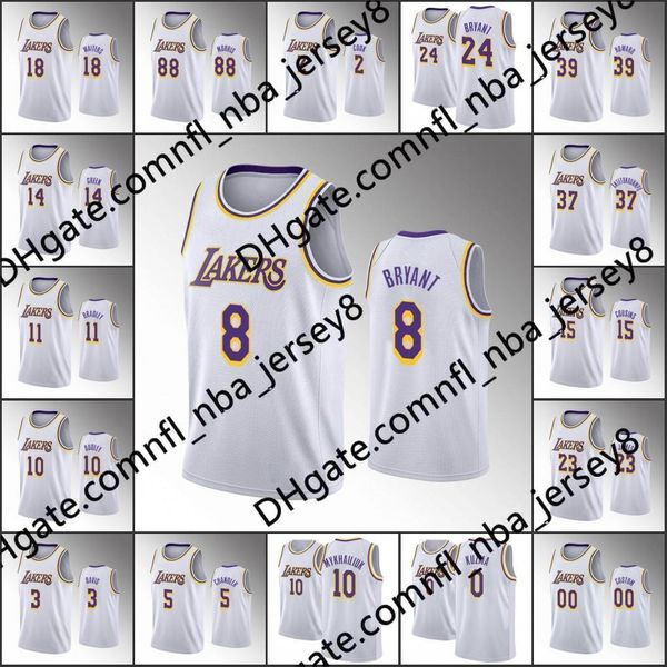 

men's los angeles lakers nba anthony davis 2020 white james custom jersey - association, Black;red
