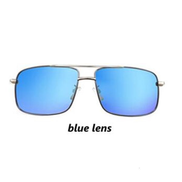 

2021 new blue mirror sunglasses uv400 polarized rectangle retro glasses for men 6 color fashion come with box ksg6, White;black