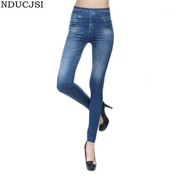 

nducjsi imitation cowboy denim jeans leggings for women high waist pants pocket cashmere slim fitness leggings plus size pants1, Black