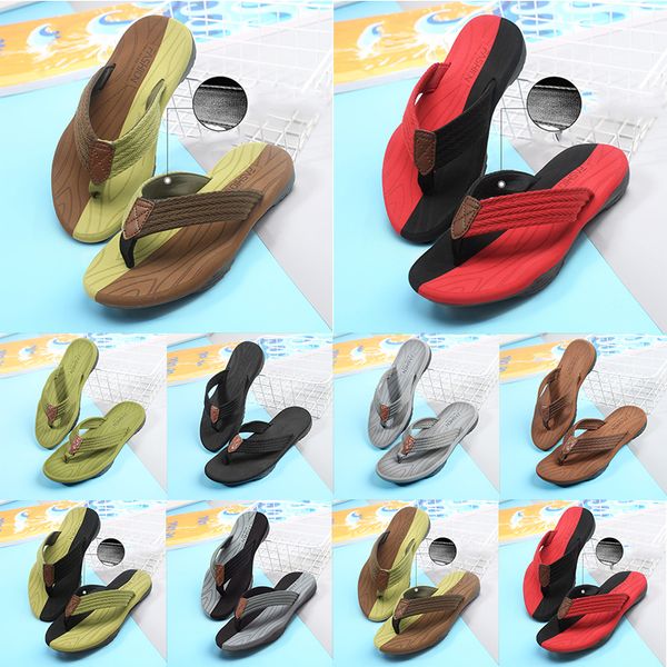 

fashion men slides designer slippers flip flops red black grey green non-brand mens sandals home outdoor comfortable