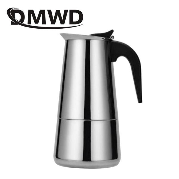

dmwd 2/4/6/9 чашки из нержавеющей стали мока латте эспрессо percolator stovetop чайник кофейник чайники cafetier кухонные инструменты