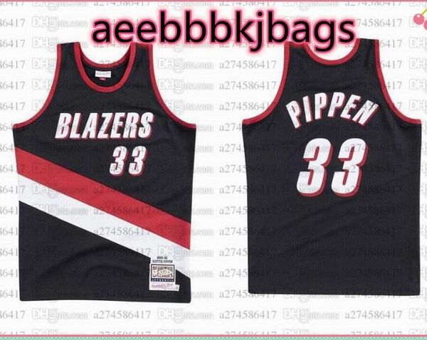 

custom s-6xl men youth basketball jersey 33 scottie pippen m&n 1999-00 hardwoods classics retro jerseys ff, Black;red