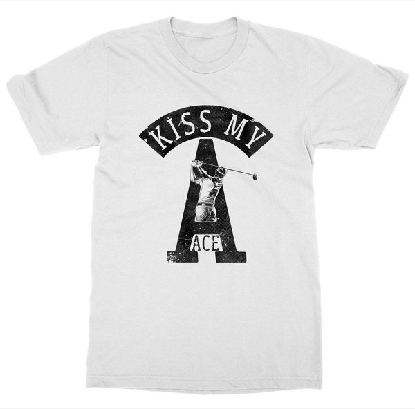 

male selling kiss my ace golfer club swing course caddy ball hole in one major par putt summer hooded sweatshirt hoodie men t shirt