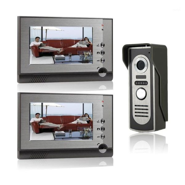 

video door phones 7 inch intercom doorbell night vision ir 700tvl camera waterproof unlock for home apartment phone system1