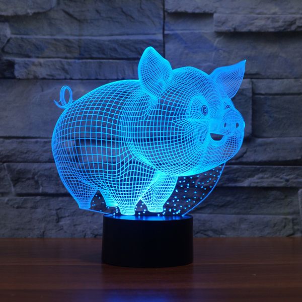 

2021 new 3d pig model table usb sensor night lights led sculpture fashion decorations lamp as bedroom sleeping safe light for baby j1x7